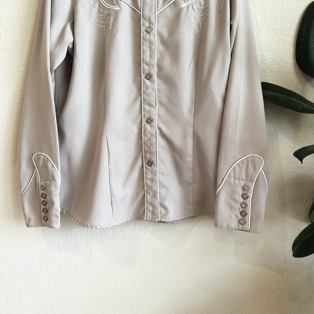 Roper Womens Pearl Snap Embroidered Western Shirt XL Rockabilly Retro Cowgirl - Picture 3 of 11